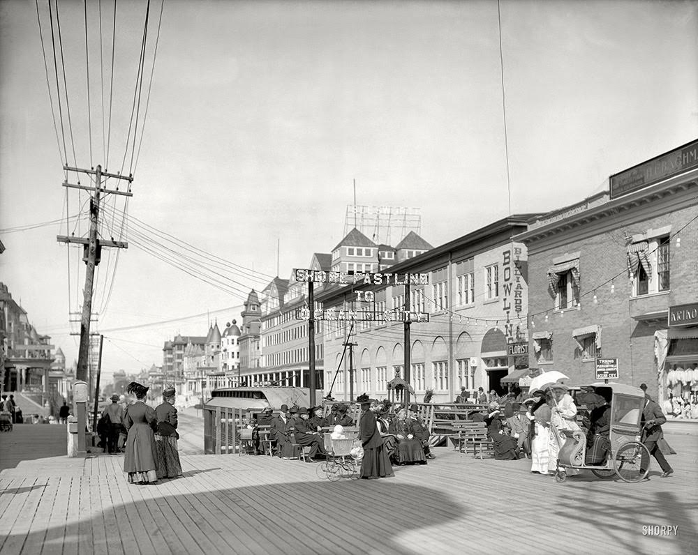 Atlantic City circa 1908. Virginia Avenue from the Boardwalk.