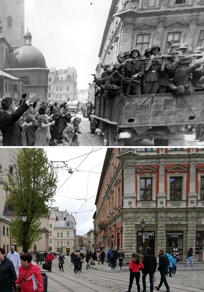 Locals Welcome The German Soldiers