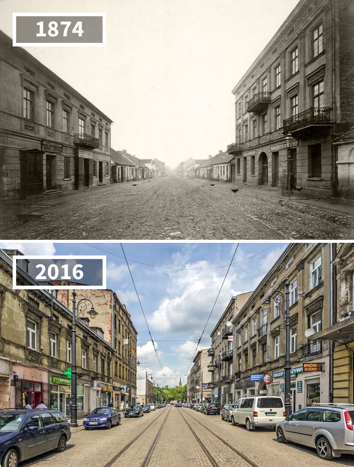 Nowomiejska Street, Lódz, Poland, 1874 – 2016
