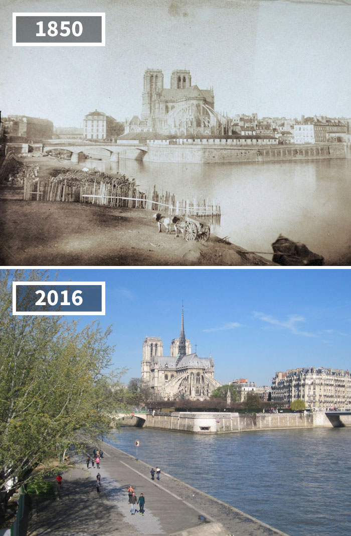Notre Dame, Paris, France, 1850 – 2016