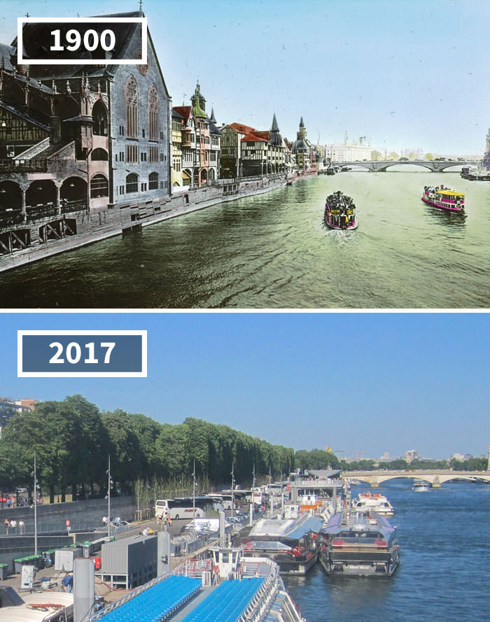 Seine From Pont De L'alma, Paris, France, 1900 - 2017