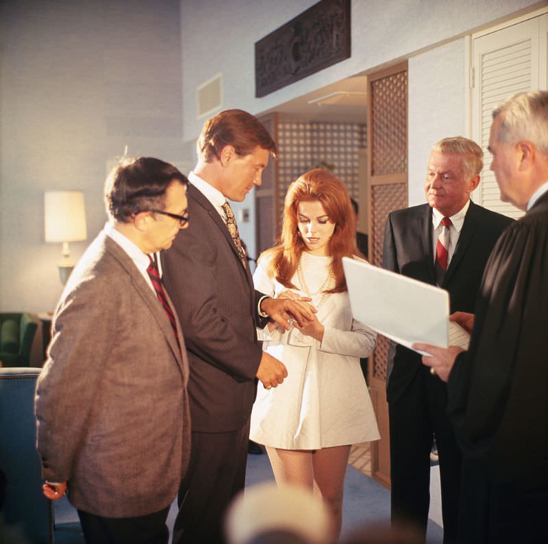 Actress and former Playboy Playmate Corinne Cole married first husband Sands Hotel President, Jack Entratter in Las Vegas in 1967