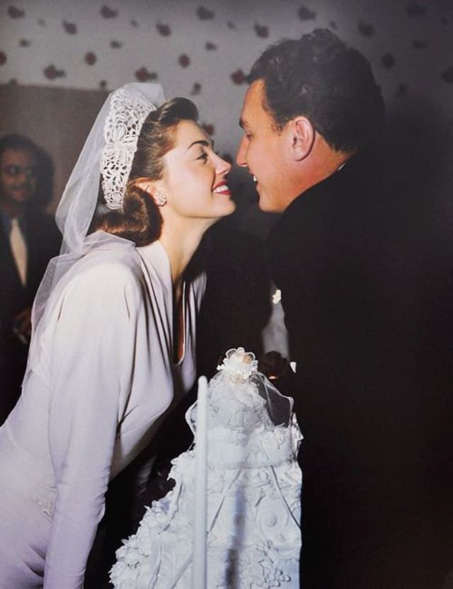 Esther Williams and Ben Gage on their wedding day in 1945
