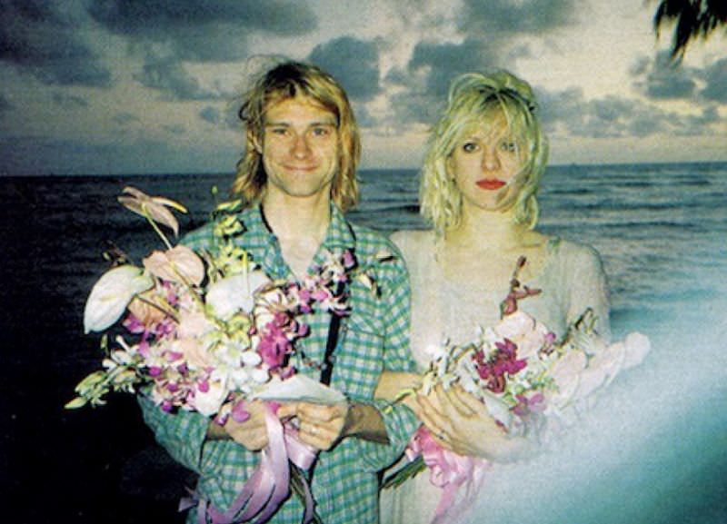 Courtney Love and Kurt Cobain married in 1992 on a beach in Hawaii days after finding out she was pregnant with their daughter Frances Bean