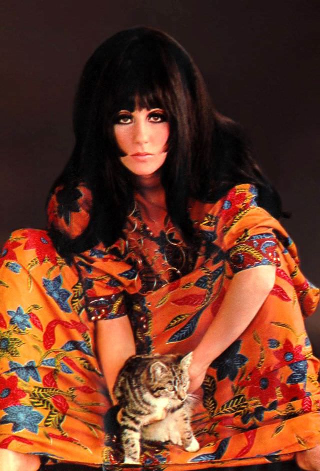 Cher with her cat