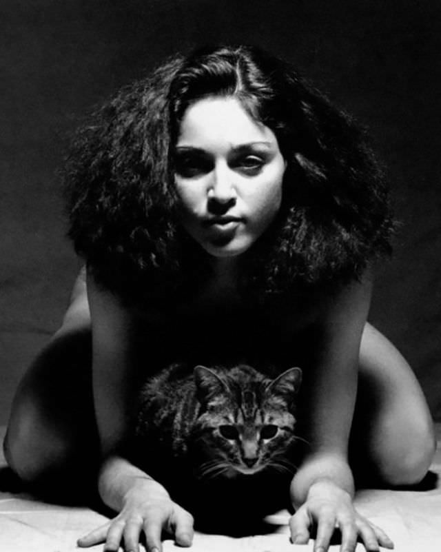 Madonna with her cat