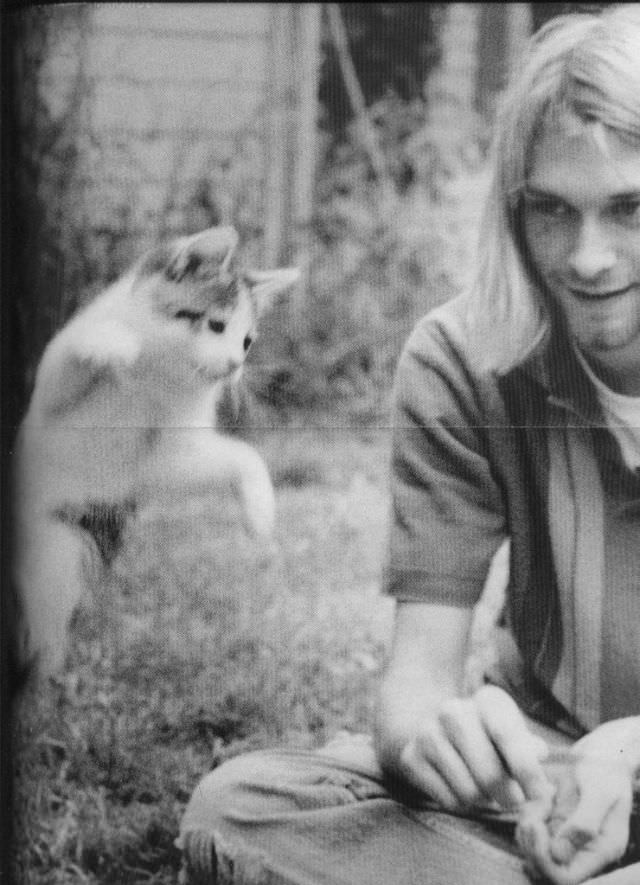 Kurt Cobain and his cat