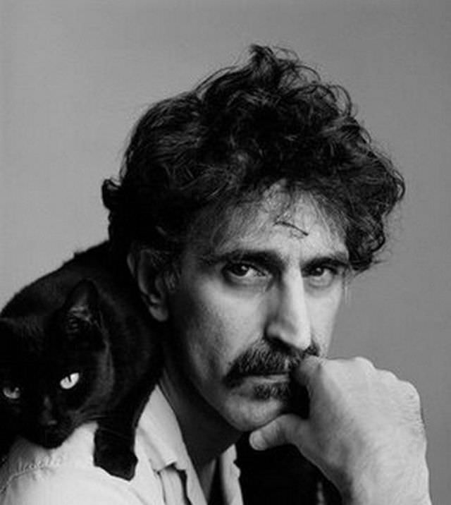 Frank Zappa and his cat