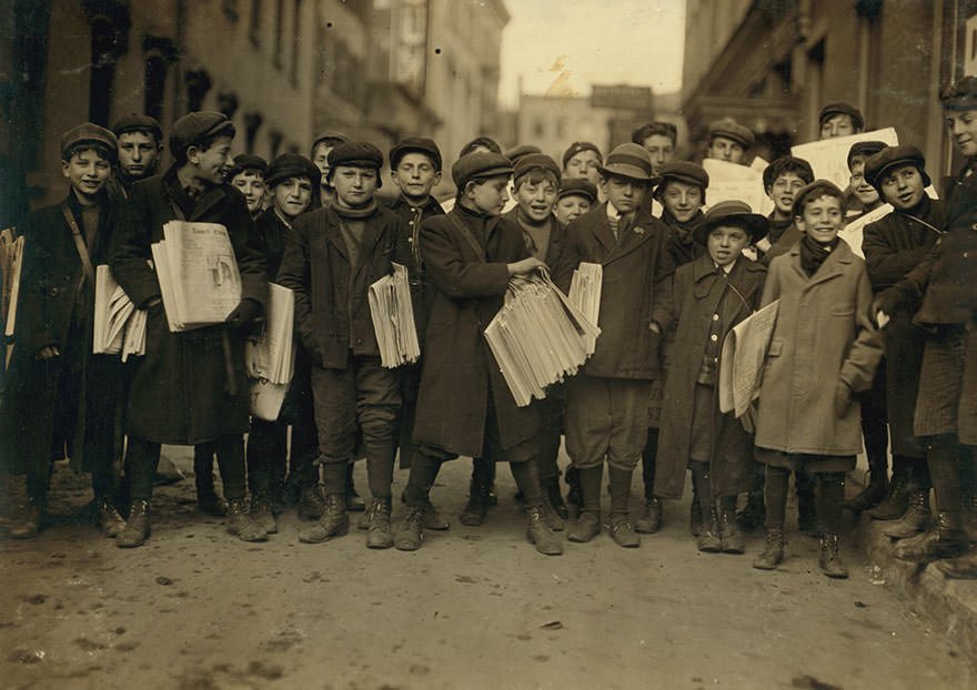 Some of Newark’s small newsboys. Afternoon. Location: Newark, new jersey