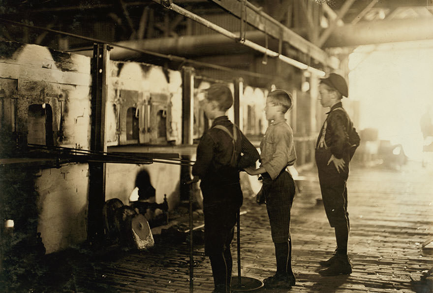 Boys at lehr, economy glass works. Location: Morgantown, west Virginia