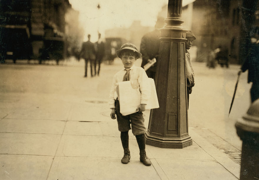 6 yr. Old earle holt (or hope), 712 h st., s.w., Washington, d.c., sells papers for a neighbor boy. When i met him, within an hour he had forgotten that i had photographed him, but he didn’t forget to shortchange me when i bought the paper. Location: Washington (d.c.)