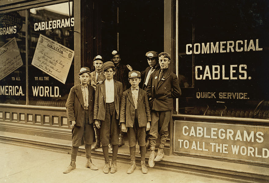 Postal telegraph messengers, Indianapolis, (Indiana has no age limit for mes’grs.) Location: Indianapolis, Indiana