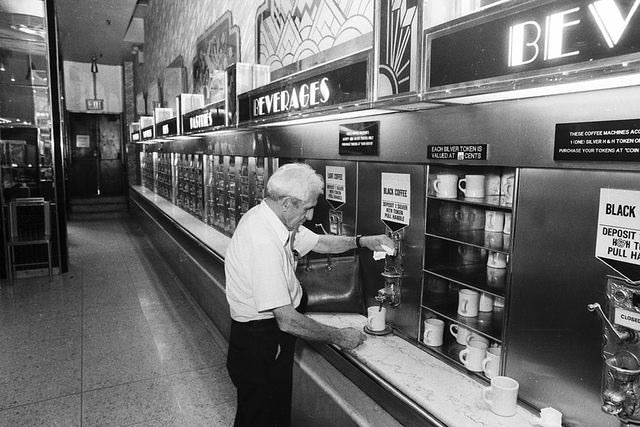 Coffee at one of the last Horn & Hardart Automats