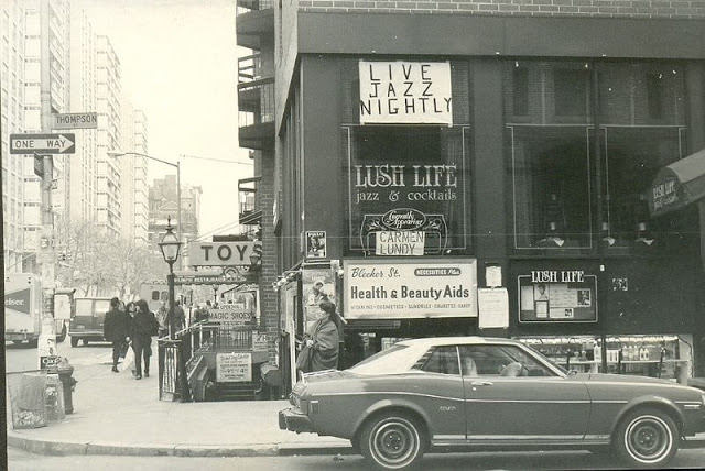 Restaurant and jazz club on Thompson Street at Bleecker Street in Greenwich Village