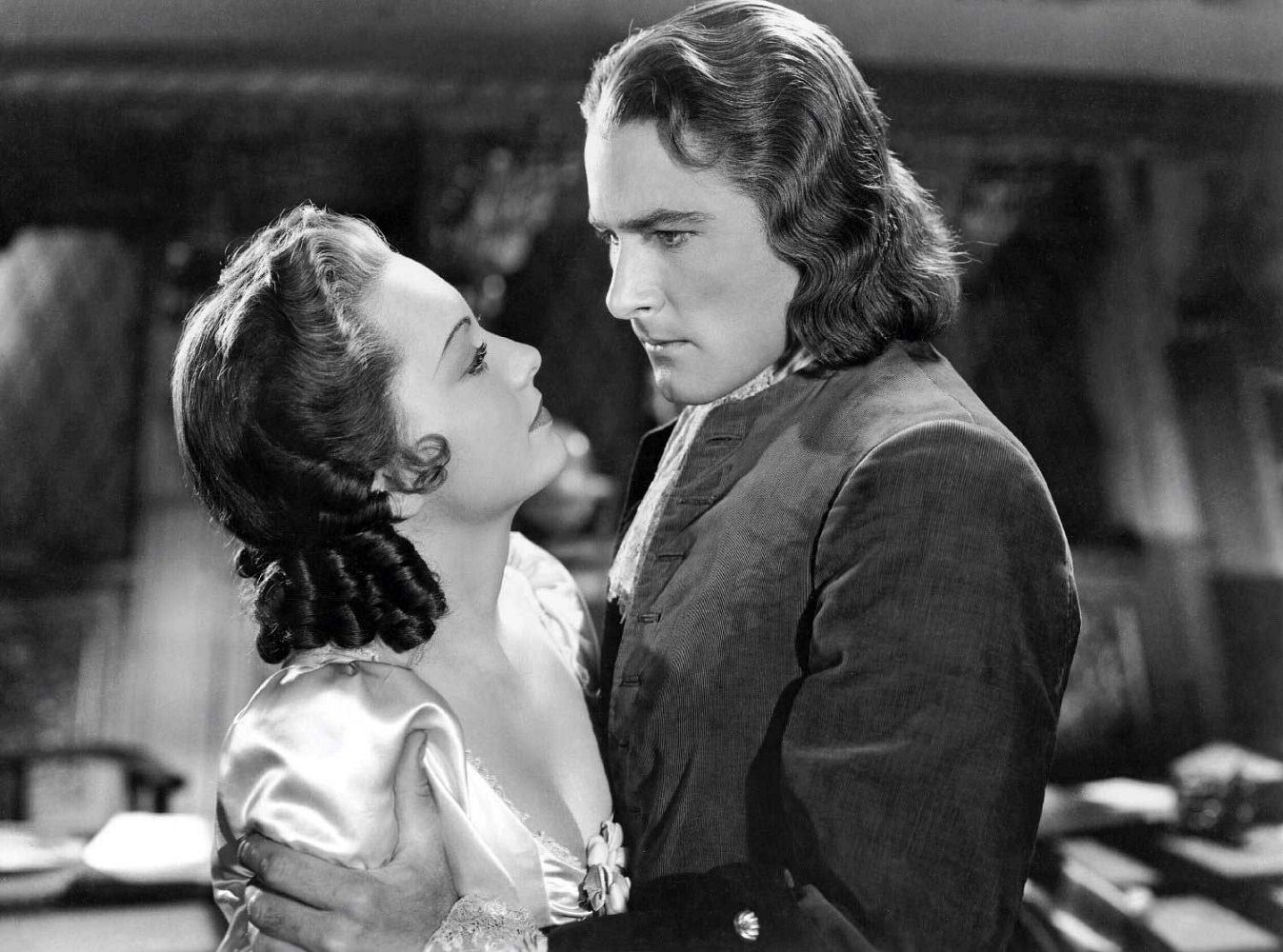 Olivia De Havilland and Errol Flynn in Captain Blood, 1935