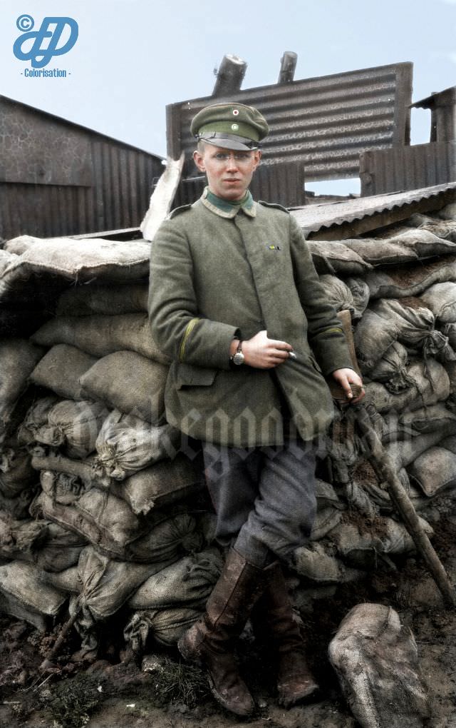 A sharp 1918 field portrait of a young sergeant from an unidentified Saxon formation