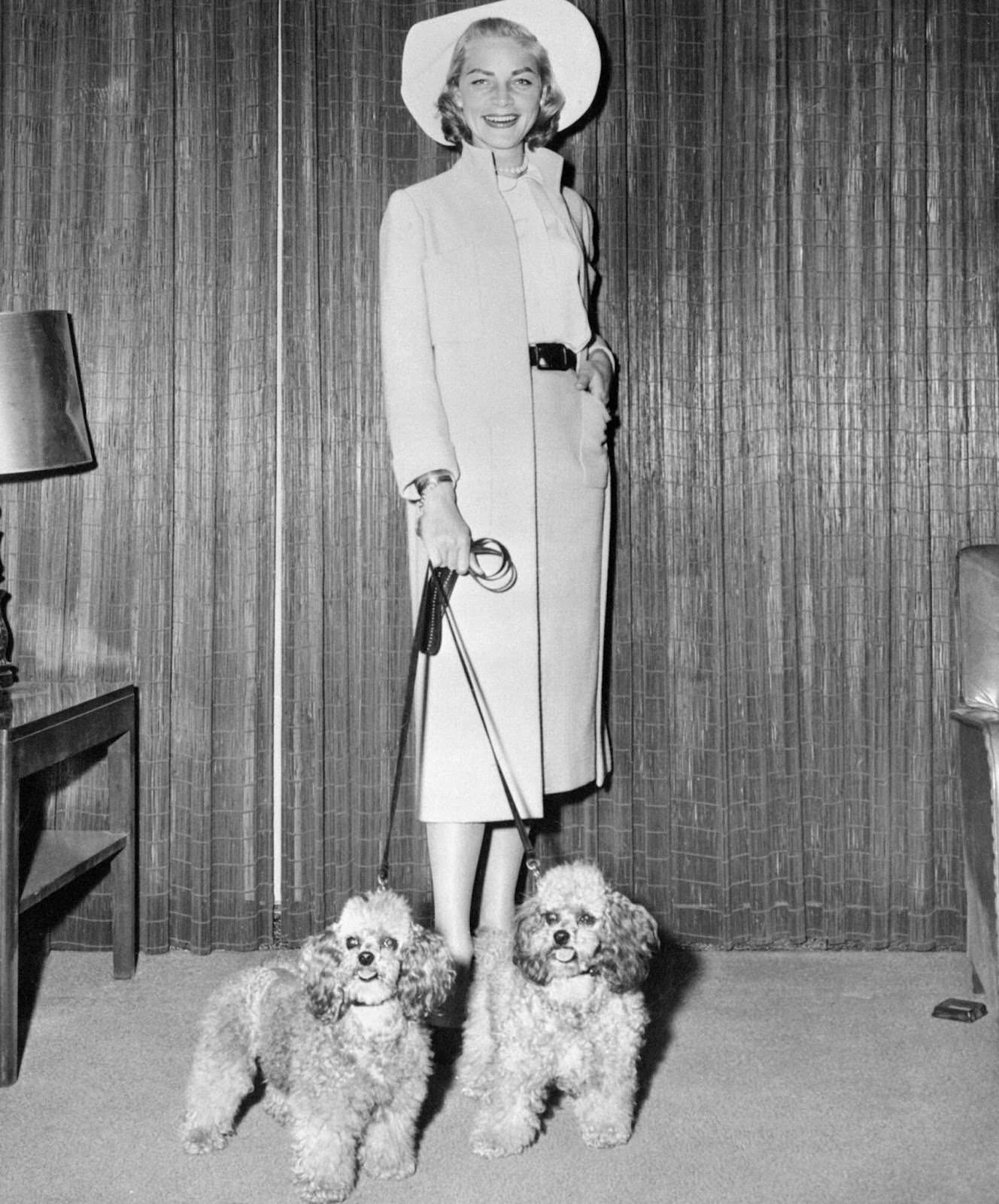 The dog lover sported clean-cut separates and a wide-brimmed hat in 1957.
