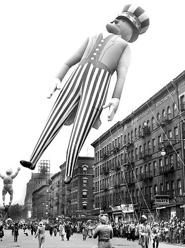 This huge Uncle Sam balloon also wowed crowds in the 1938 parade.