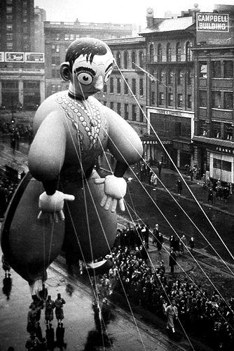 This Eddie Cantor balloon, flown in 1940 was the only parade balloon ever made in the likeness of a live person.