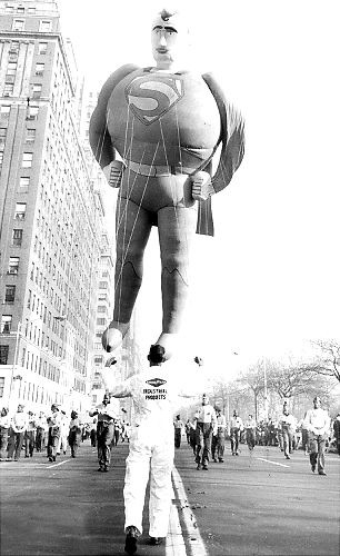 It's not a bird and it's not a plane, it's Superman in the 1966 Macy's Thanksgiving Day parade