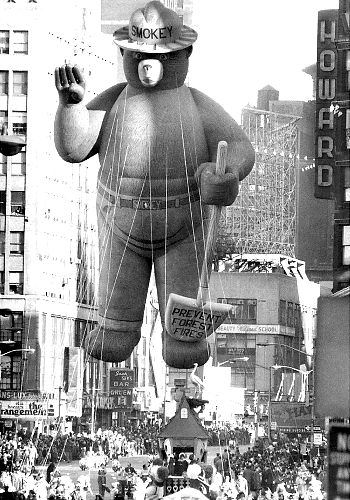 Smokey the Bear floated at 58 feet tall in the 1969 parade.