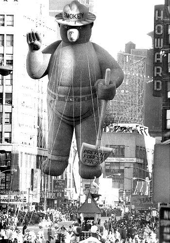 Smokey the Bear floated at 58 feet tall in the 1969 parade.