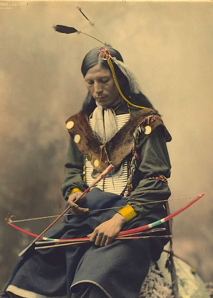 Bone Necklace. Oglala Lakota Chief. 1899. Photo By Heyn Photo