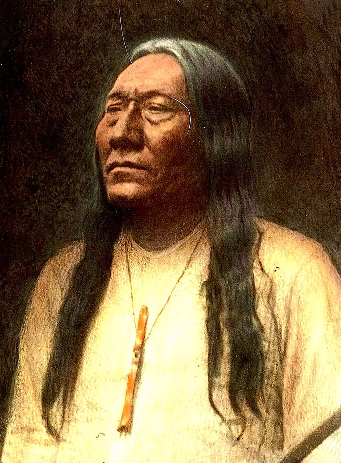 Chief Mad Wolf. Blackfeet. Montana. Early 1900s. Glass Lantern Slide By Walter Mcclintock