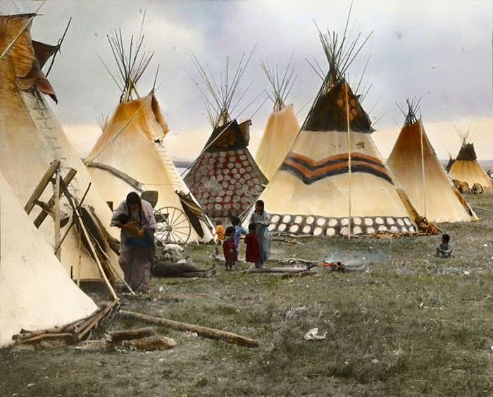 “Painted Tipis Of The Headmen”. Blackfeet. Montana. Early 1900s. By Walter Mcclintock