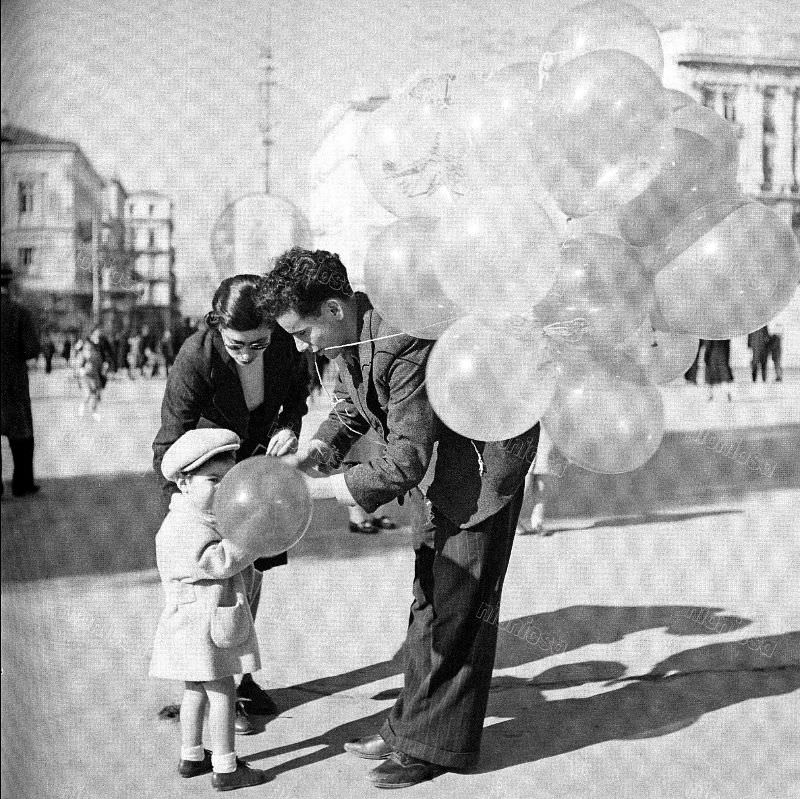 Family on a street in Athens