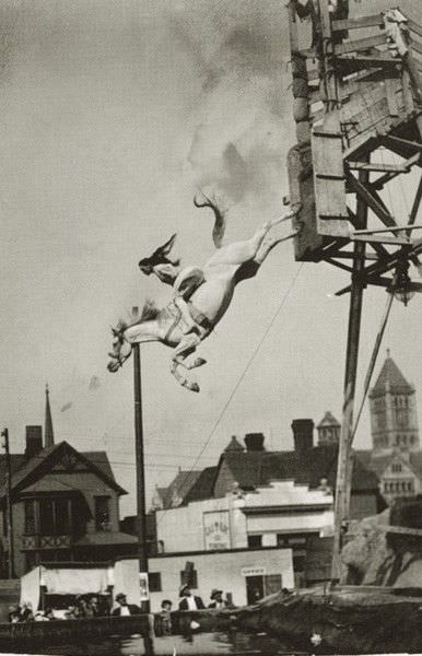 Snake swallowing, in Paris Circus, 1960s