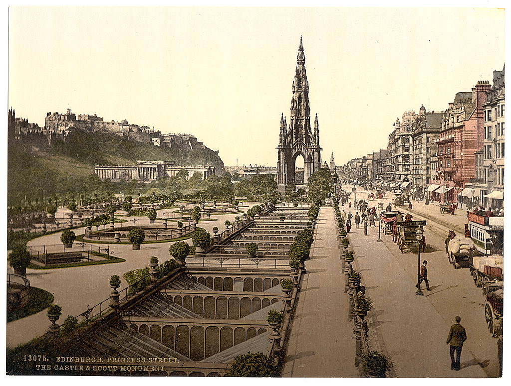 Princess Street, the castle, and Scott Monument