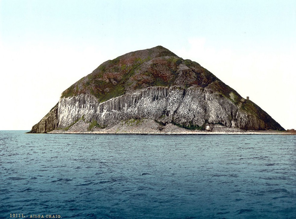 The island of Ailsa Craig, where the rare granite used to make most of the world’s curling stones is mined