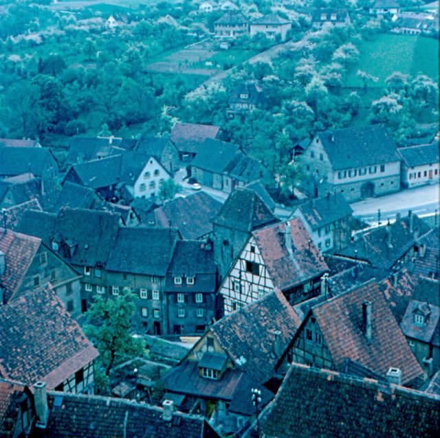 Bad Wimpfen. Blauer Turm, the Blue Tower, part of the Kaiserpfalz (Emperor's palace), was built around 1200