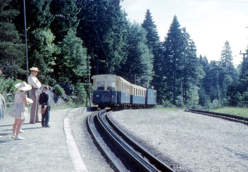 The Zugspitzbahn, at the Eibsee station near the base of the Zugspitze