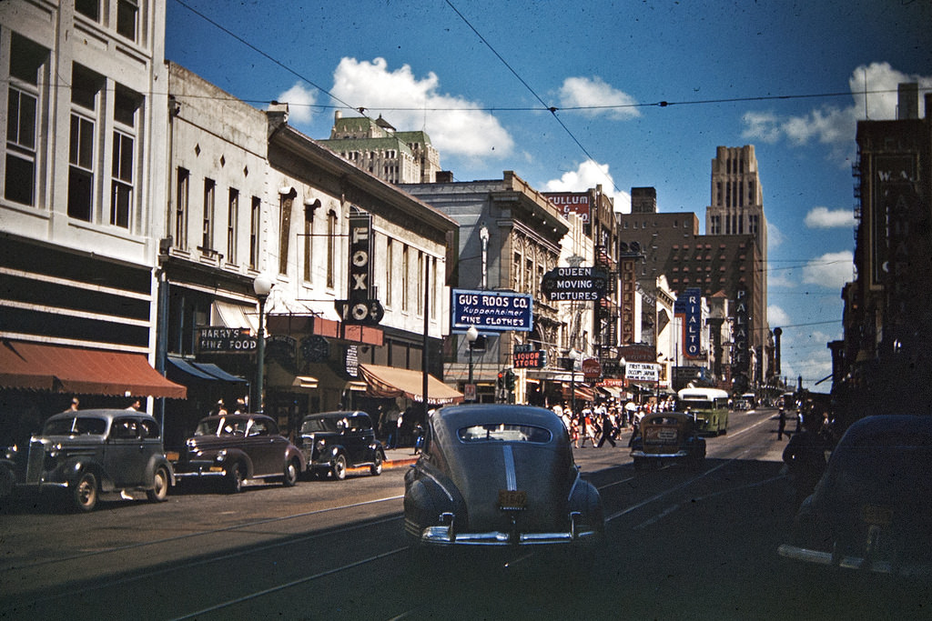 Elm Street, Dallas, 1945