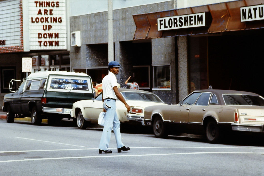 N. Chaparral St. near the Centre Theater in 1978