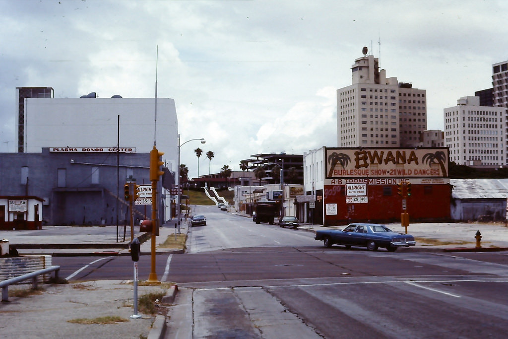 Williams Street (looking west from Water Street towards the bluff), in 1978