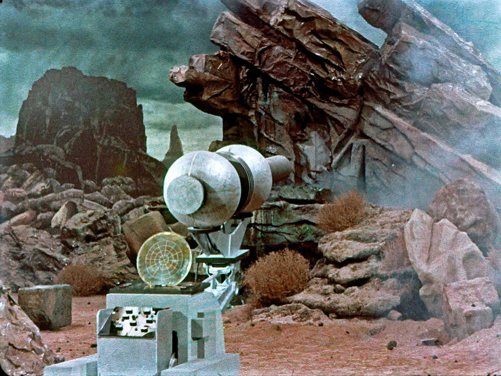 The laser canon, pre-fx shot, from the surface of Talos 4, from the pilot The Cage, later reworked into the TOS episode The Menagerie.