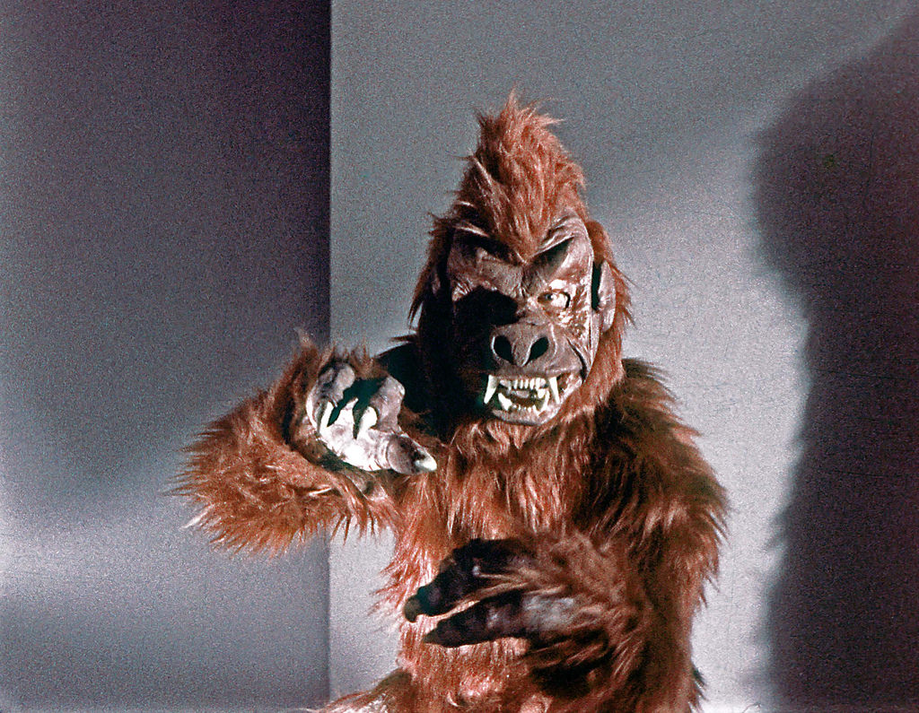 A frontal shot of the creature from the adjacent cage from the first Star Trek pilot, The Cage.