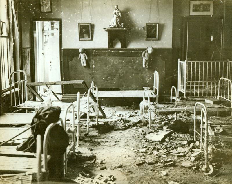 Crippled children’s home bombed