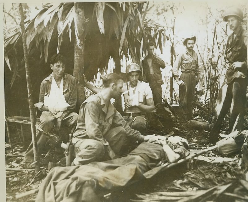 Wounded on New Georgia, 1943