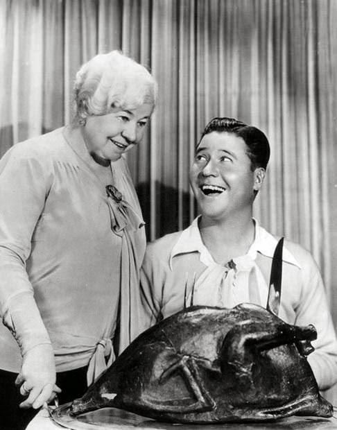 Jack Oakie and his mother, Evelyn