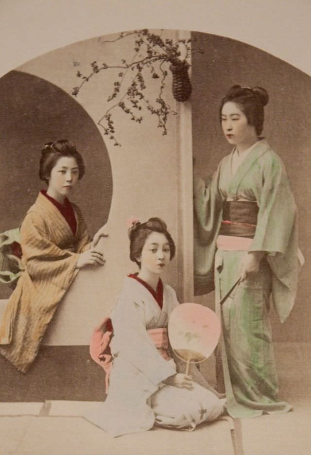 Girls performing historical dance