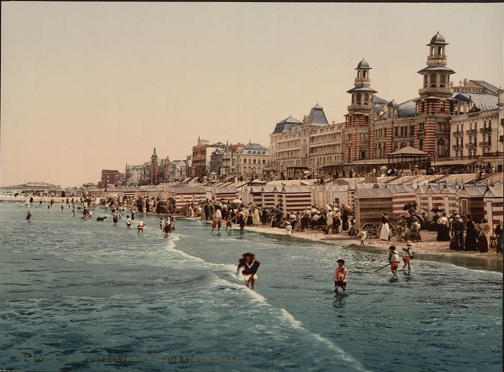 The beach and Kursaal, Blankenberghe, Belgium