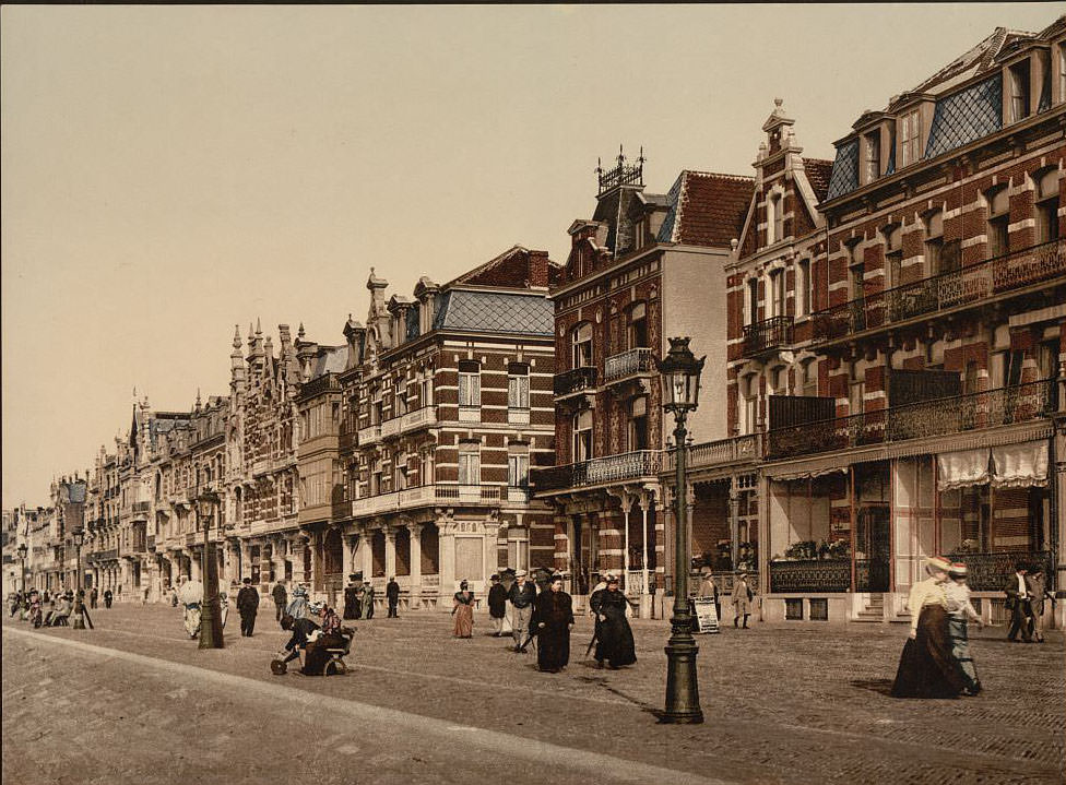 The beach and villas, Blankenberghe, Belgium