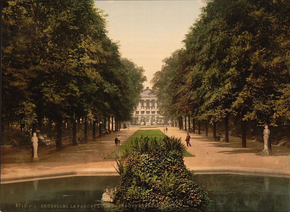 Park and Chamber of Representatives, Brussels, Belgium