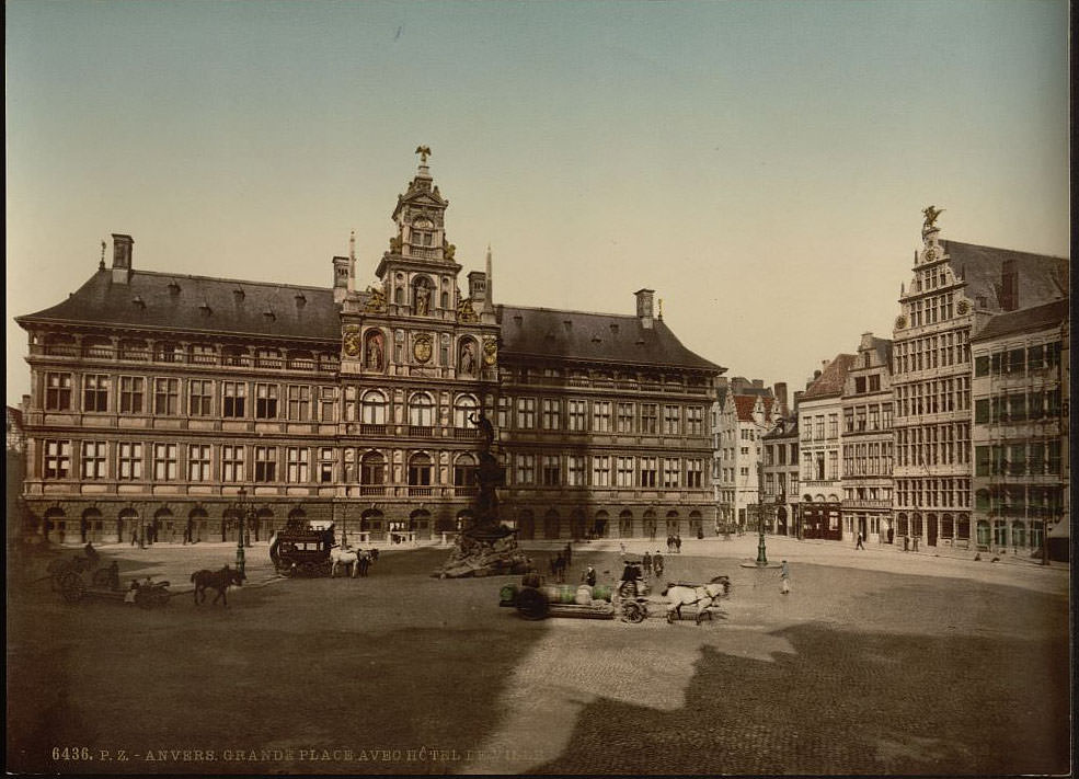 Grande Place with town hall, Antwerp, Belgium