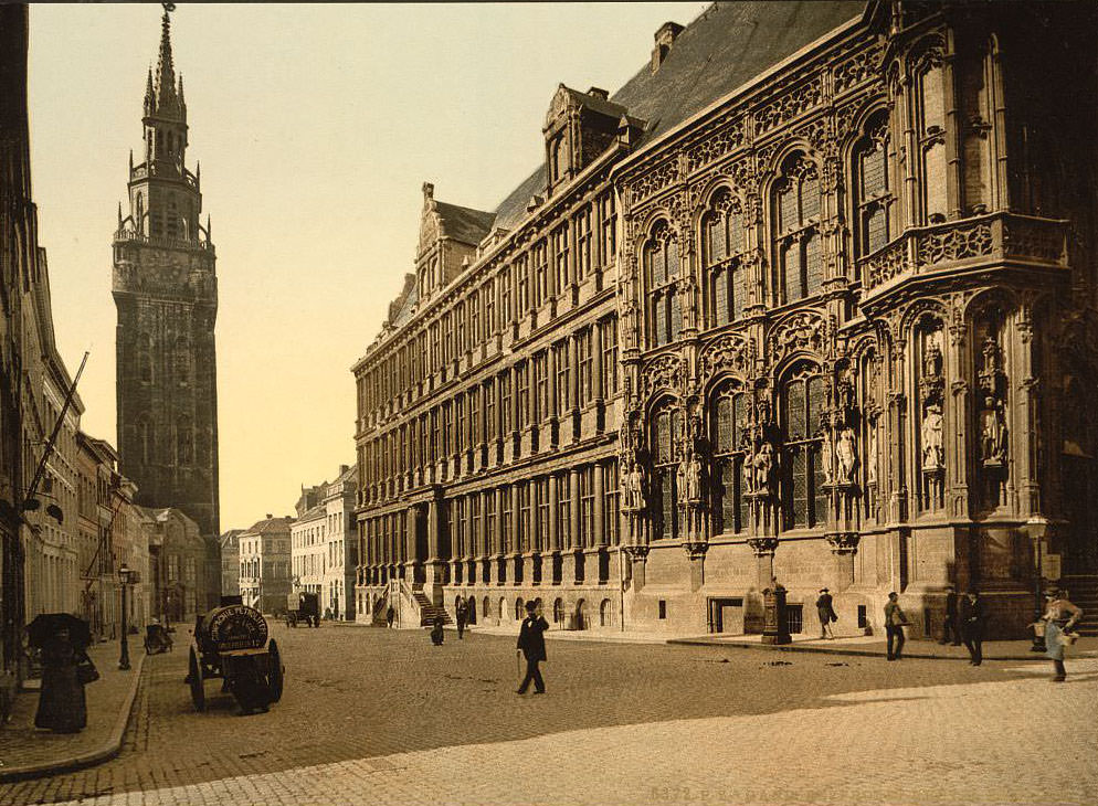 The belfry and Hotel de ville, Ghent, Belgium