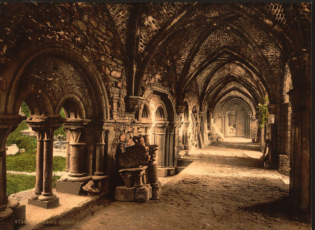 St. Bavon Abbey, the cloister, Ghent, Belgium